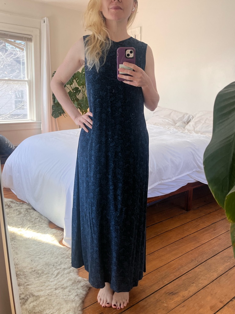 Ralph Lauren 100% Silk Maxi Dress Size 6 Navy Floral Minimalist Sleeveless